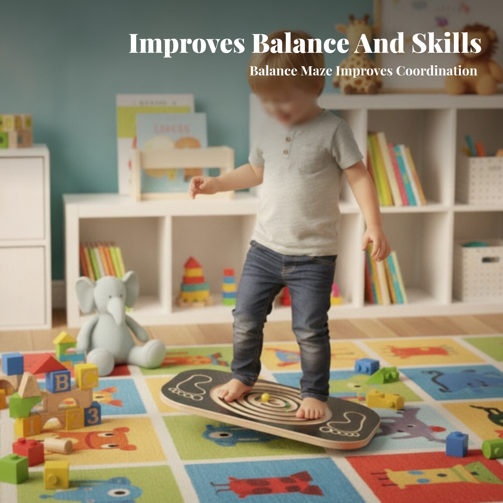 Balance Board Fitness - Non-Slip Surface Maze Balance Board Rounded