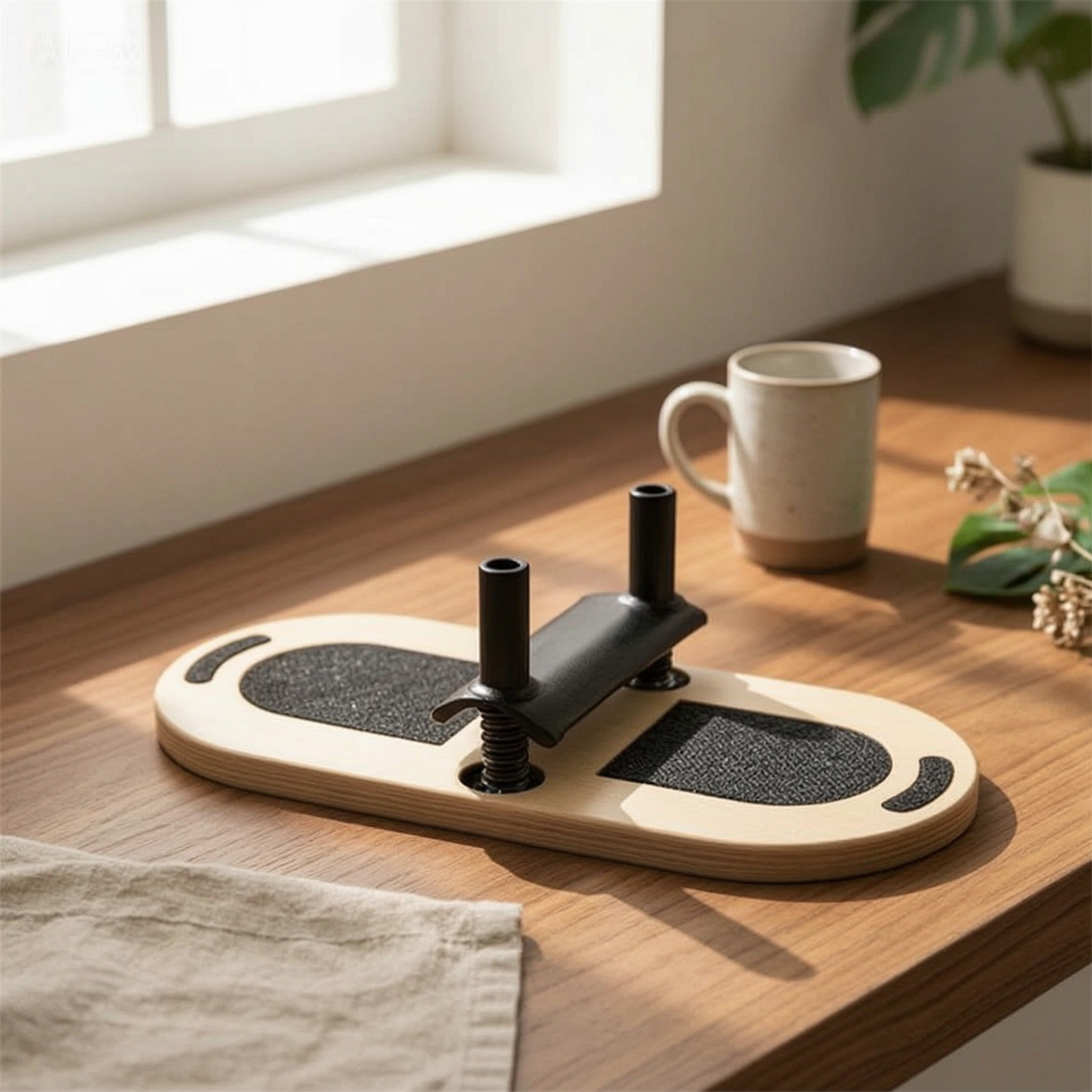 Balance Board Fitness - Adjustable Foot Training Board Layered Wooden