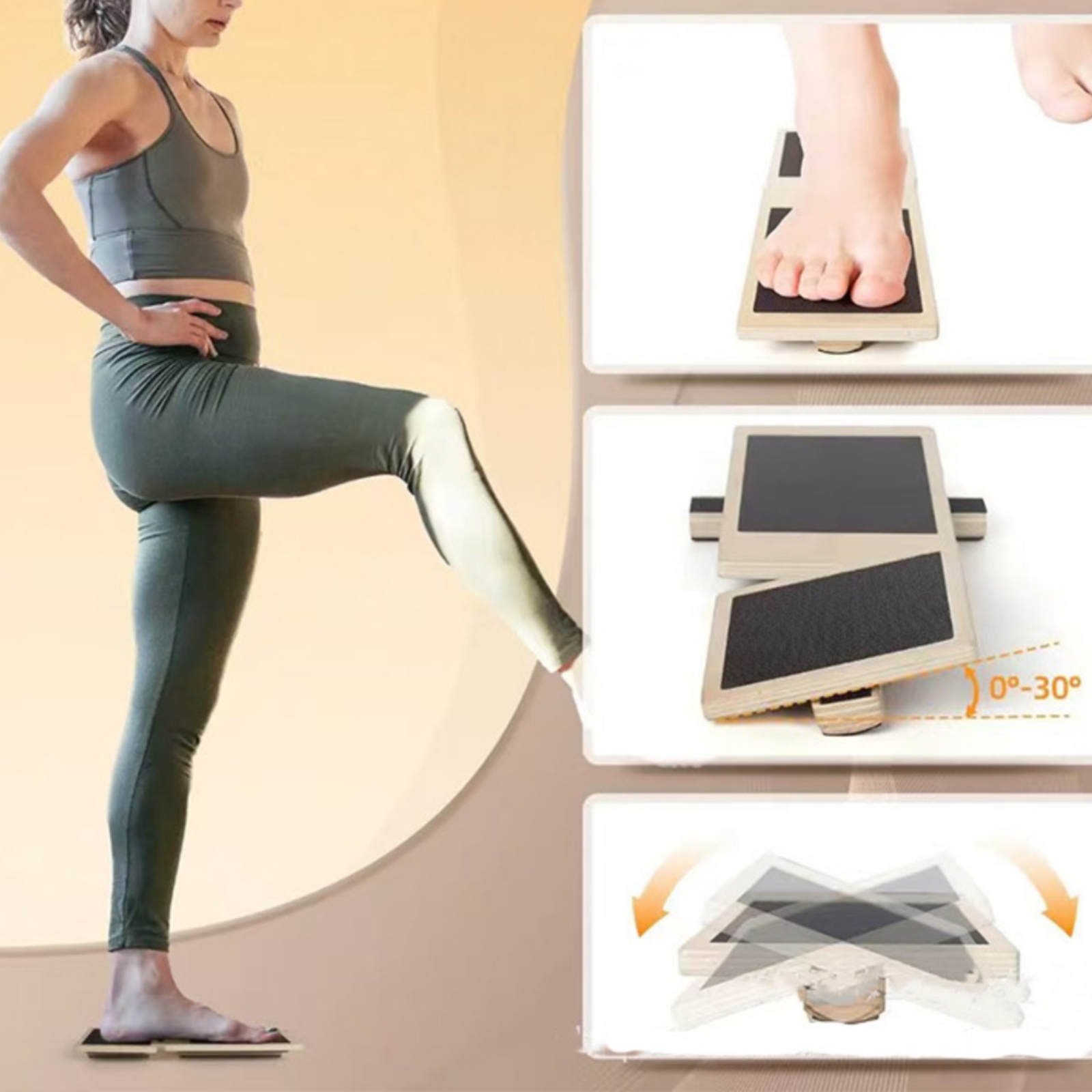 Wooden Balance Board Slanted D - огляд і ціна Balance Board Fitness